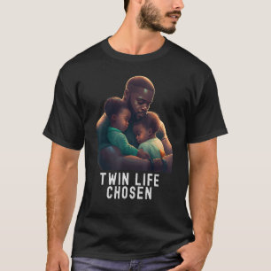 Camiseta Pai Gêmeo Negro Dia dos Pais Vida de Gêmeos Escolh