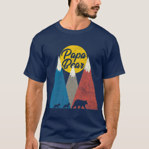 Camiseta Pai Gêmeo Papa Urso Dois Cubs Dia de os pais Pres