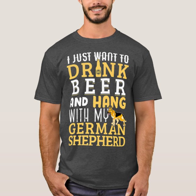 Camiseta Pai german shepherd Engraçado Cachorro do Dia de o (Frente)