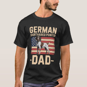 Camiseta Pai German Shorthaired Pointer com Bandeira Americ