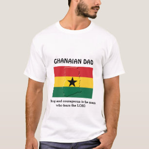Camiseta PAI GHANAIAN   Forte coragem   Sinalizador Gana