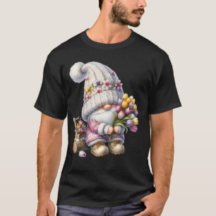 Camiseta Pai Gnomo Jardim de Tulipas Para Jardineiro Engraç