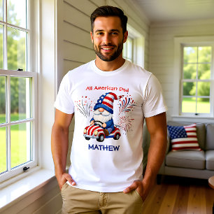 Camiseta Pai Gnomo Patriota 4 de Julho