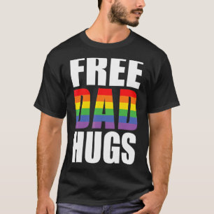 Camiseta Pai Gratuito Abraços Mens Dia de os pais Arco-Íris