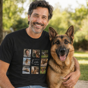 Camiseta Pai GSD papai colagem de fotos preto