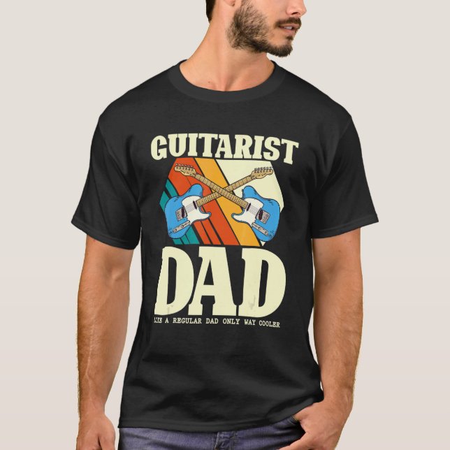 Camiseta Pai Guitarrista Como Um Pai Regular Apenas Muito M (Frente)