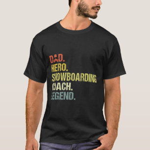 Camiseta Pai Hero Snowboard Coach Engraçado Snowboard Coa