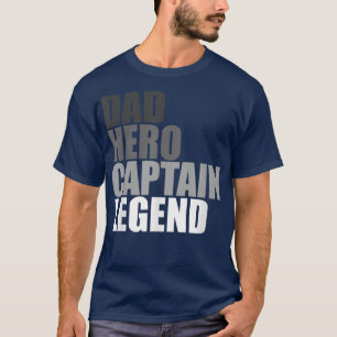 Camiseta Pai Herói Capitão Legenda Funny Barco Barco à vela