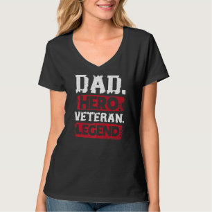 Camiseta Pai Herói Herói Legenda Veterana Melhor Pai E