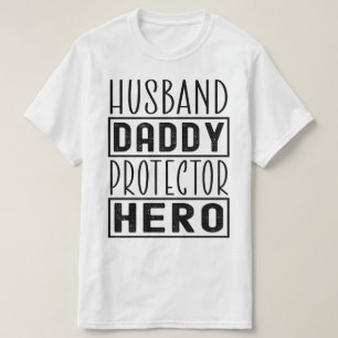 Camiseta Pai Herói Pai Protetor Hero Veterano Funny
