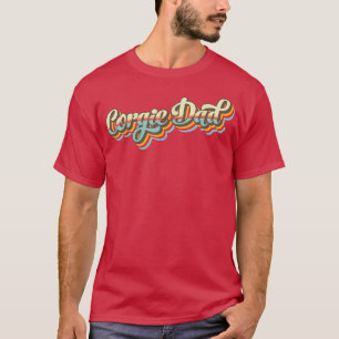 Camiseta Pai Hippie Corgi 70s Pembroke Welsh Estilo Retroat