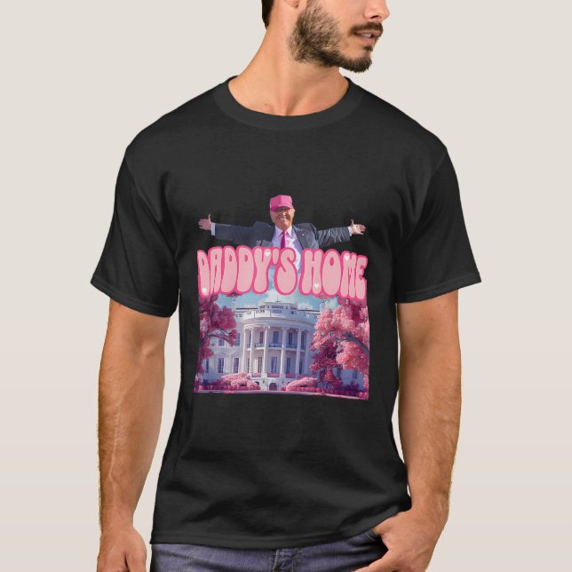 Camiseta Pai Home Trump Pink Trump Won 2024 Take Americ (Frente)