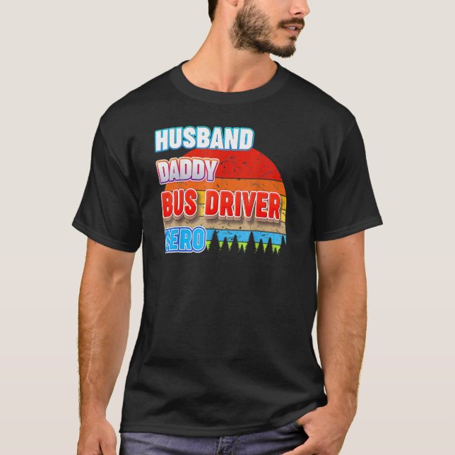 Camiseta Pai Husband Driver Hero Pai Avô Vintage (Frente)