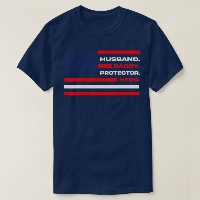 Camiseta Pai Husband Protetor Hero Men (Frente do Design)