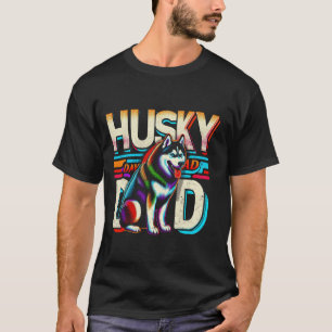 Camiseta Pai Husky Cão Husky Siberiano Para Homens