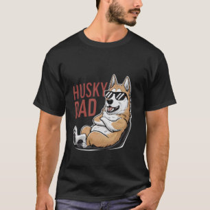 Camiseta Pai Husky de Óculos de Sol com Visual Legal Amante