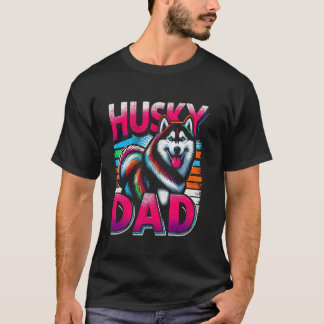 Camiseta Pai Husky Engraçado Cachorro Husky Siberiano Para 