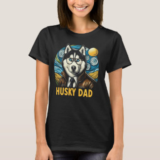 Camiseta Pai Husky Engraçado Cachorro Husky Siberiano Para