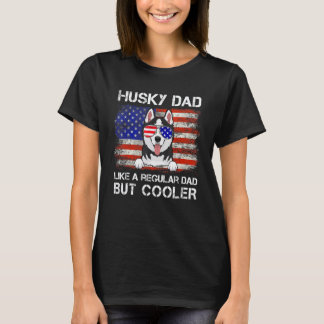 Camiseta Pai Husky Engraçado Como Um Pai Normal Mas Cachorr
