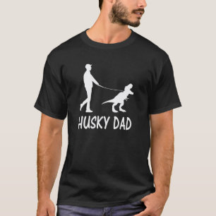 Camiseta Pai Husky Engraçado Dinossauro Dono de Cachorro Hu