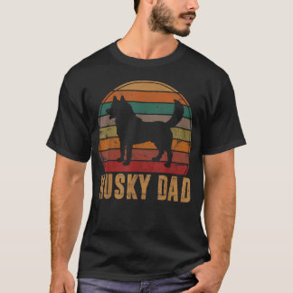 Camiseta Pai Husky Retro Dono de Cachorro Pet Siberian Husk