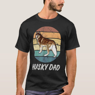Camiseta Pai Husky Retro Siberian Husky Cão de Trenó Papai