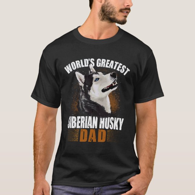 Camiseta Pai Husky Siberiano Angustiado (Frente)