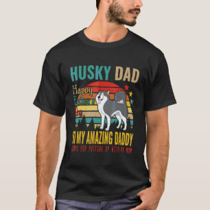 Camiseta Pai Husky Vintage Retro Feliz Dia dos Pais Para o