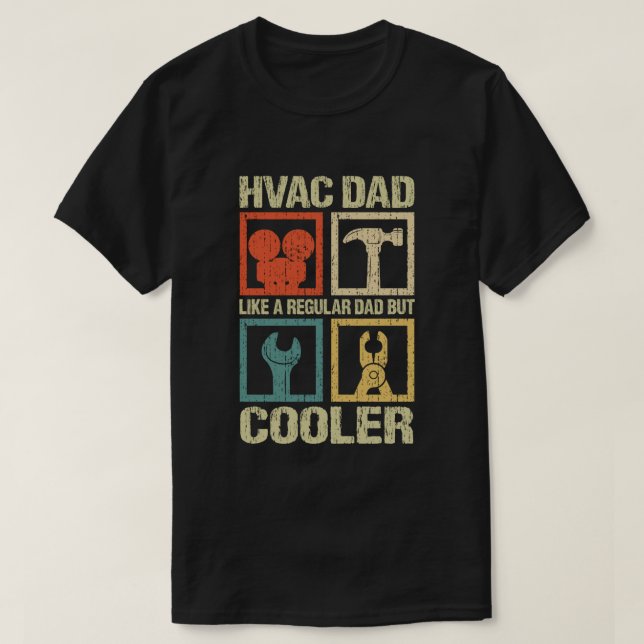Camiseta Pai HVAC como um Pai normal, mas Frio HVAC (Frente do Design)