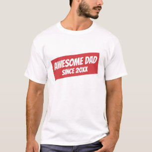 Camiseta Pai incrível desde 20XX moderno simples