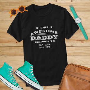 Camiseta Pai Incrível Papai Papá Pertence aos Presentes dos