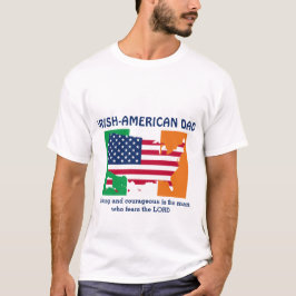 Camiseta PAI IRLANDÊS AMERICANO Forte, Corajoso Personaliza