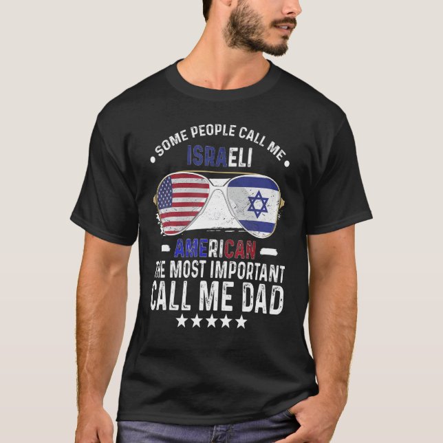 Camiseta Pai Israelense Dia dos Pais Papai Israelense Ameri (Frente)