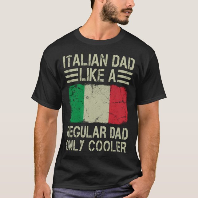 Camiseta Pai Italiano Como Pai Regular Apenas Mais Engraçad (Frente)