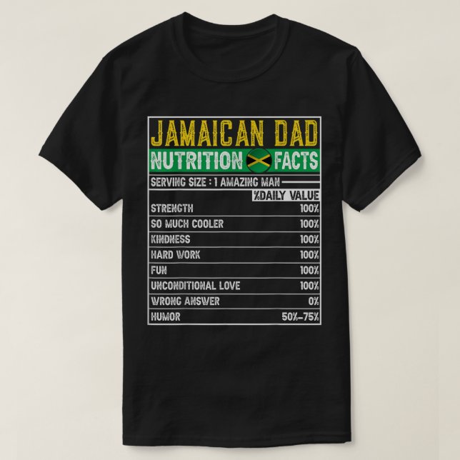 Camiseta Pai jamaicano dá gorjeta ao Pai de heróis (Frente do Design)
