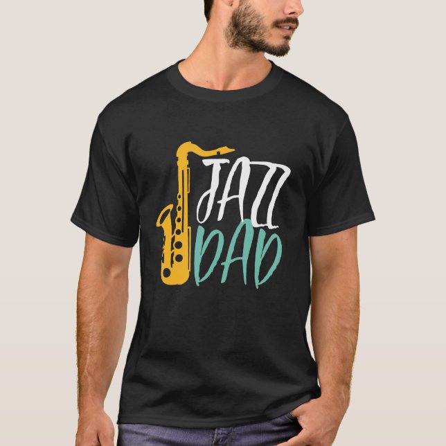 Camiseta Pai Jazz, Legal jogador saxofone da Vintage (Frente)