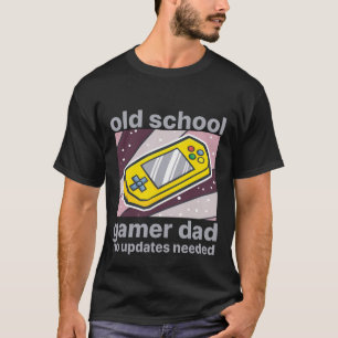 Camiseta Pai Jogador Escola Antiga Arte de Console Retrô