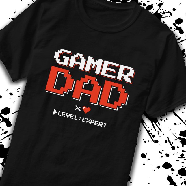 Camiseta Pai Jogador Pai de 1 Família Casal de Videos games (Criador carregado)