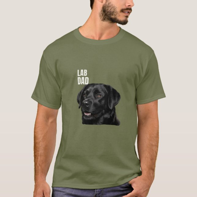 Camiseta Pai Lab Black Labrador Dog (Frente)