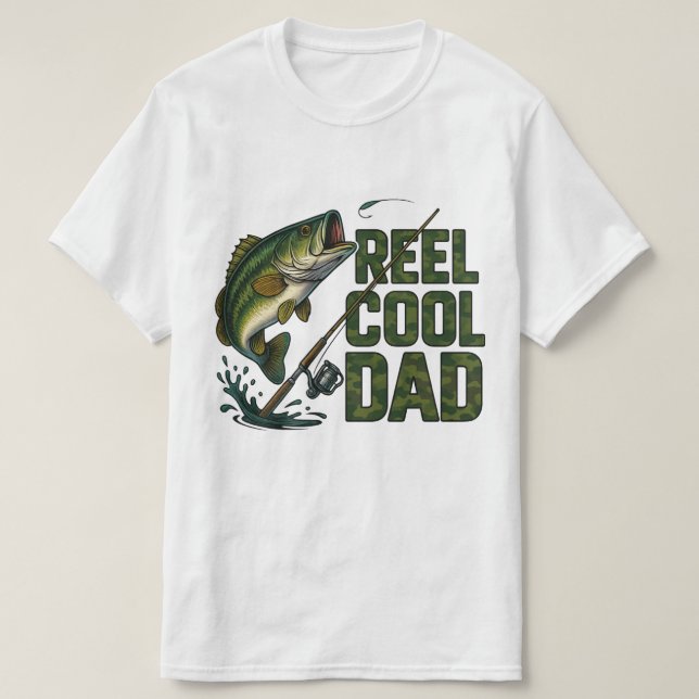 Camiseta Pai Legal Reel | Camisa-Dia de os pais de Pesca En (Frente do Design)
