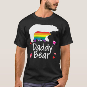 Camiseta Pai Lgbt Urso Gay de Lésbica Orgulho Arco-Íris Flo