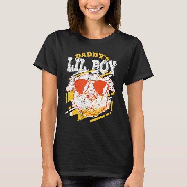 Camiseta Pai Lil Boy Com Strips De Cachorro (Frente)