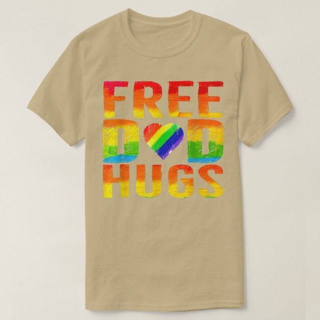 Camiseta Pai Livre Abraça Orgulho LGBT Awarenes Meses Parad (Frente do Design)