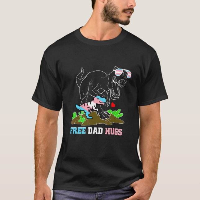 Camiseta Pai Livre Dinossauro Rex Pai Trans Lgbt Suporte (Frente)