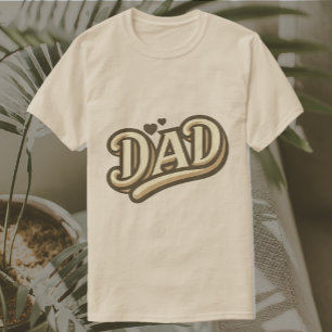 Camiseta Pai Love Hearts Typografia Graphic T-Shirt
