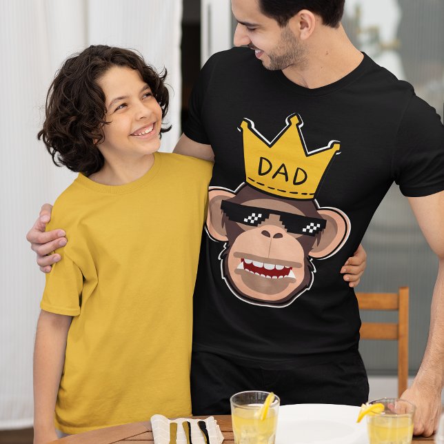 Camiseta Pai Macaco Vestindo óculos escuros Estilo masculin (Criador carregado)