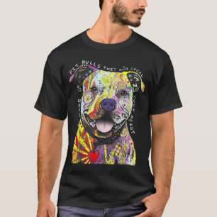 Camiseta Pai Mãe Amante de Cachorro Pitbull Bebê Colorido D