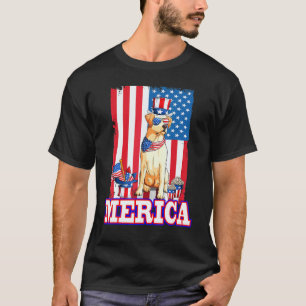 Camiseta Pai Mãe Labrador Retriever 4 De Julho Bandeira Ame