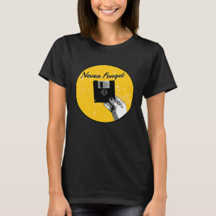 Camiseta Pai Mãe nerd dos anos 90 nunca esquece disquete