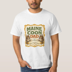 Camiseta Pai Maine Coon Design Vintage Amante de Gatos